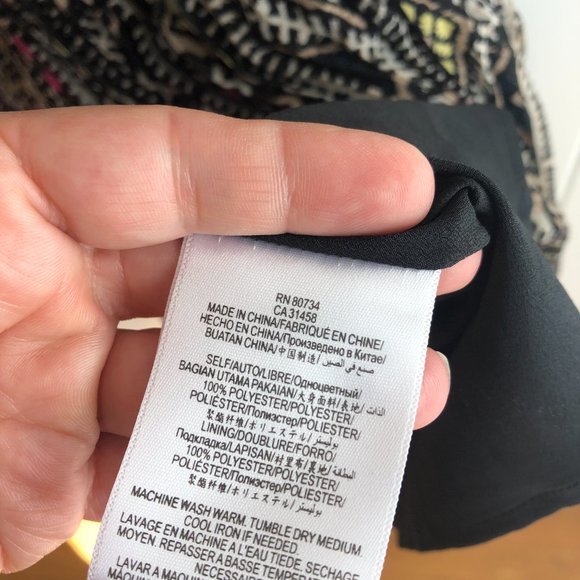 BCBGeneration Stripe Patterned Tiered Mini Dress Size S Black White Pink - Picture 5 of 7